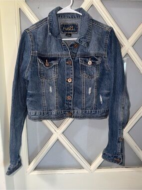 Rue21 Dark Blue Distressed Denim Jacket